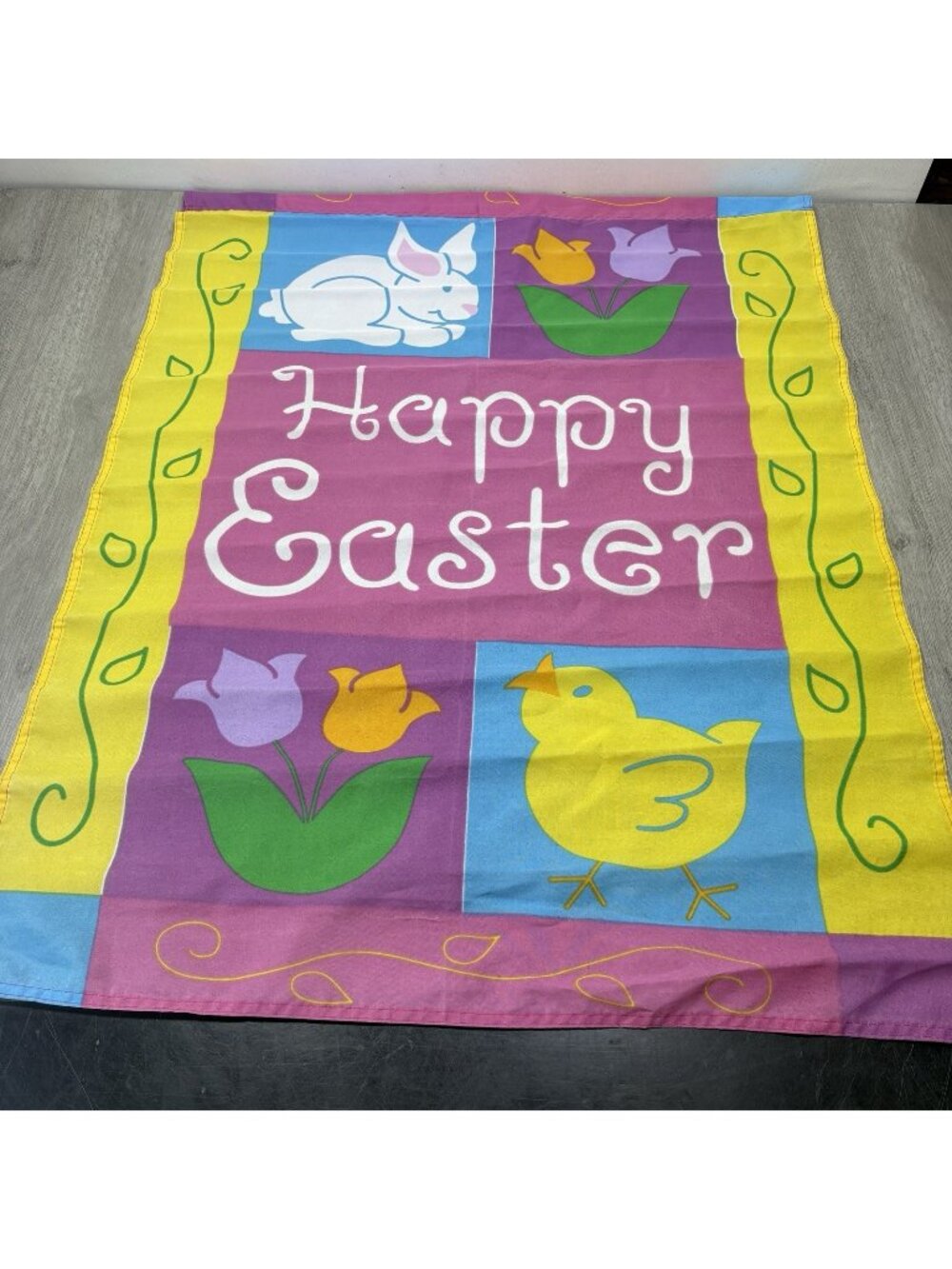 Happy Easter Outdoor Garden Home Decor Pastel Color Spring Holiday 29”x40”